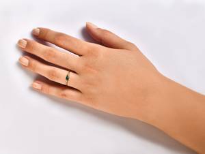 Bague en émeraude naturelle en argent sterling 925 plaqué or 14 carats bijoux pour femmes cadeau de saint valentin personnalisé cadeau de saint valentin - Product Image 6