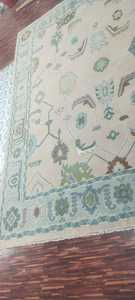 Alfombra de nudo hecha a mano anudada de lana de alta calidad Oushak nuevas alfombras bordadas modernas con patrón de forro de trabajo para sala de estar, dormitorios - Product Image 6