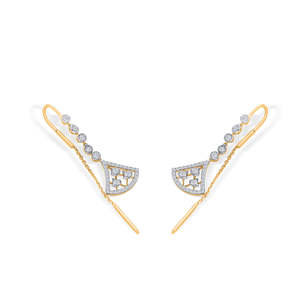 Pendientes de Diamantes Crystal Horizon Gold Dangler para Mujer - Product Image 4