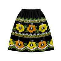 Minifalda Bohemia de Talla Grande para Mujer, Corte en A, Bordado Floral, Hecha a Mano, Verano, Casual, Negra, Azul, Verde, Estampada, de Chifón