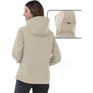 Pull bouffant Anorak jaune beurre avec veste d'hiver matelassée à capuche avec logo avant motif solide pour l'automne - Product Image 3