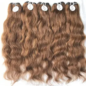 Extensiones de cabello humano Remy, Color ondulado n. ° 5, máquina de coser 100%, doble trama