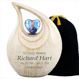 Urna de cremación de lágrima de nuevo diseño de precio bajo para cenizas humanas adultas, urna funeraria decorativa de recuerdo con bolsa de terciopelo gratis - Product Image 3