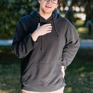 2025 Men's 100% Cotton Casual <b>Trendy</b> Solid Winter Embroidered Comfortable Fit Sporty Stylish Outfits <b>Hoodie</b> Unisex - Product Image 2