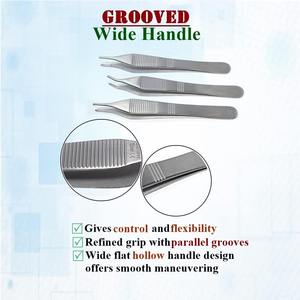 Fórceps Adson para cirugía general Instrumento de vendaje de tejido de acero inoxidable de calidad superior Instrumento de base quirúrgica recta - Product Image 3