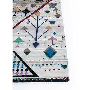 Alfombra de Lana Anudada a Mano con Diseño Geométrico Freedom Manchaha, Gris y Negra, Rectangular, para Sala de Estar, Decoración de Pasillo, Material Viscosa-LE-8251 - Product Image 3