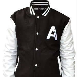 Men's Wool Varsity Jacket with <b>Leather</b> Sleeves for Baseball & <b>Basketball</b> Letterman Men's-Women's Wear - Product Image 1