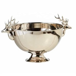 Cuenco Decorativo de Reno de Latón Plateado, Centro de Mesa Artístico de Metal para Mesa de Comedor, Sala de Estar, Decoración Festiva para el Hogar - Product Image 3