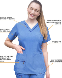 Uniformes de hospital al por mayor uniformes médicos enfermera manga corta uniforme traje de mujer uniformes médicos conjuntos - Product Image 4