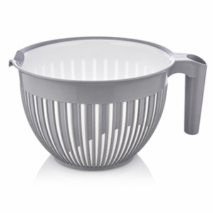 Afossa Modern <b>Plastic</b> Mixing Bowl 2.5L with Handle Pour Spout Eco-Friendly & Dishwasher Safe for Baking Batter Prep <b>Kitchen</b> Use - Product Image 1