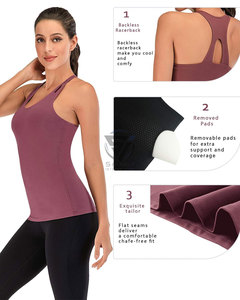 Soutien-gorge de sport pour femme, tricoté, écologique, léger, respirant, dos en U profond, haute résistance, antichoc, avec soutien intégré, style débardeur de fitness - Product Image 2