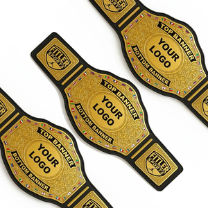 Ceinture de championnat personnalisée de haute qualité avec logo, plaques en laiton plaqué or et zinc, bannière vierge personnalisable, ceinture de récompense pour boxe et lutte, vente en gros - Product Image 3