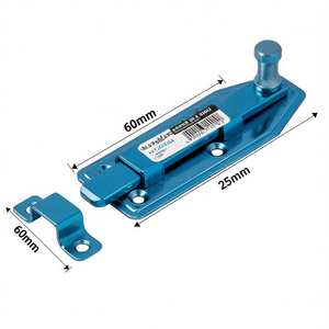 VORMANN Blue Zinc-Plated Steel <b>Window</b> <b>Latch</b> 60mm Length 25mm Width Straight Shape Smart Blinds Shades & Shutters Pack Size 10 - Product Image 3