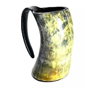 Jarra de cerveza de cuerno vikingo hecha a mano, jarra de cuerno de búfalo Natural, mango de estilo nórdico Medieval, lavavajillas a prueba de fugas - Product Image 1