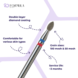 ดอกสว่านเจียรเล็บเพชรระดับมืออาชีพ ขนาด 2.5 มม. สีน้ำเงิน+แดง สำหรับทำเล็บมือและเล็บเท้า - Product Image 2