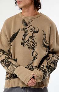 Pull pour hommes Pull à motif jacquard Tricots Col rond Tricoté en coton Pull en tricot personnalisé Prières pour hommes Pull court pour hommes - Product Image 4