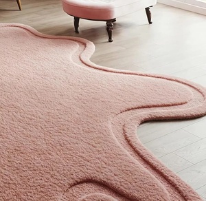 Alfombra moderna de forma Irregular, alfombra de burbuja rosa, Alfombra de suelo con mechones abstractos de lujo para sala de estar creativa, alfombra hecha a mano de alta personalización - Product Image 4