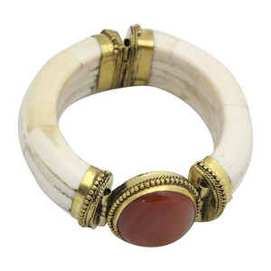 Pulseras de hueso de cuerno hechas a mano de alta calidad con cuerno único Joyería acabada de la mejor calidad Budismo Pulsera de cuerno única - Product Image 3