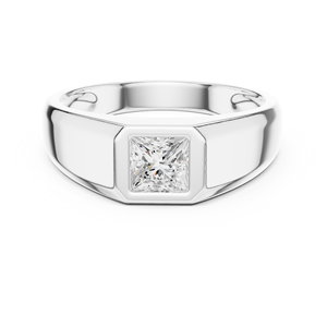 Round Brilliant Cut Lab Grown Diamond <b>Ring</b> <b>Men</b> 10K 14K Gold Plated Luxury Engagement Wedding Band IGI Certified Synthetic Stone - Product Image 3