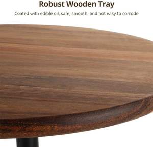 Soporte de pastel de madera Plato de pastel de acacia de 12 pulgadas Exhibición de mesa de postre de madera Soportes de pastel de boda rústicos con plato grueso - Product Image 6