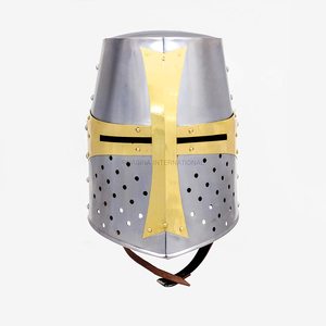 Casque médiéval en métal poli fait main, armure antique pour costume, cosplay, chevalier, spartiate, croisé, fête d'anniversaire, Thanksgiving - Product Image 1