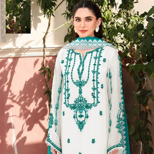 Georgette lourde costume pakistanais avec broderie travail vente en ligne de vêtements indiens et pakistanais - Product Image 1