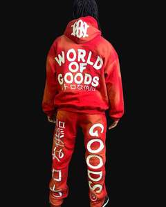 Logo personnalisé Fabricants Coton Éponge Française À Capuche Streetwear Acid Wash Casual Oversize Pullover Graphic Printing Puff Hoodies - Product Image 4