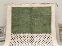 Erstaunlich gepunkteter weicher Teppich Beni Ourain Teppich Authentischer marok kanis cher Teppich aus weißer und grüner Wolle in Sonder größe Berber-Teppich