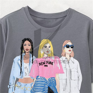 Camisetas bordadas personalizables para mujer: diseño duradero y de moda con bordado personalizado, perfecto para informales - Product Image 3