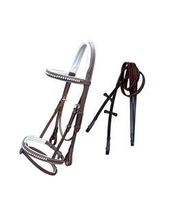 Bridon d'équitation en cuir diamanté, personnalisable avec logo, durable et élégant, indispensable pour l'équitation - Product Image 4
