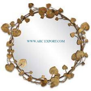 Feuille conception artisanale Look Unique décor à la maison mural suspendu Top vente classique chambre mur vanité miroir indien - Product Image 6