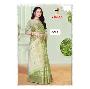 High on Demand Partywear Silk Saree Perfect <b>for</b> <b>Wedding</b> Receptions Cultural Nights and Celebrations <b>for</b> <b>Sale</b> - Product Image 1