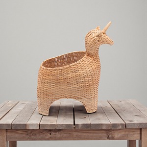 Panier licorne en rotin tressé à la main, paniers de rangement faits à la main, rotin naturel, moderne, multifonctionnel, fabriqué au Vietnam - Product Image 1