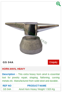 Heavy GS 04A Steel Horn <b>Anvil</b> for Jewelry & Jewellery Tools - Product Image 2