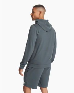 Vente en gros de sweat à capuche zippé unisexe 100% coton avec impression personnalisée pour hommes motif solide polaire d'hiver à capuche avec logo option thermique - Product Image 2