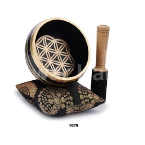 Cuenco tibetano de latón con palo y cojín para Yoga Chakra Healing Mindfulness Stress Relief Tazón de latón para hombres y mujeres - Product Image 4