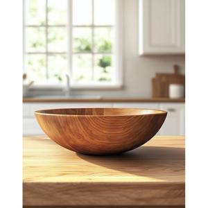 Suministros para Restaurantes, Tazón para Sopa, Plato para Servir Alimentos, Tazones de Madera Pulida, Tazón Grande de Acacia para Frutas y Pasta, Impresión de Logotipo Personalizado - Product Image 4