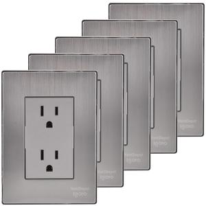ปลั๊กคู่, MXINU-005, 5 ชิ้น, คอนแทคแบบดูเพล็กซ์, 125-250VAC, 15A, 50/60Hz, สีเงิน, สแตนเลส/พีซี - Product Image 1