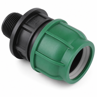 Adaptateur de compression mâle en PP Plantrising R1004 PN12.5 avec joint NBR pour tuyau HDPE de 20-110 mm