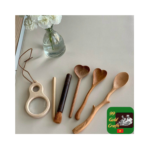 Ensemble de cuillères en bois de qualité supérieure pour la cuisine, cuillère en bois artisanale avec un design en bois naturel pour un usage domestique et en restaurant - Product Image 4