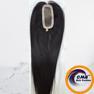 Topper de cabello Remy con ondas naturales indias y ondas corporales para mujer con múltiples densidades, Base Mono, cierre de seda, estilo recto - Product Image 5