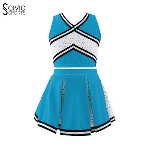 Uniformes de pom-pom girl en gros pour enfants ensembles courts de taille avec spandex et coton pour l'uniforme de pratique - Product Image 5