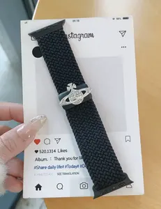 Correa de Reloj de Nailon Trenzado con Diamantes de Lujo para <span class=keywords><strong>Apple</strong></span> <span class=keywords><strong>Watch</strong></span> Series 11 10 9 <span class=keywords><strong>8</strong></span> 7 6 <span class=keywords><strong>SE</strong></span>, Correa Elástica Tejida para iWatch de 41 mm, 45 mm, 49 mm - Product Image 2