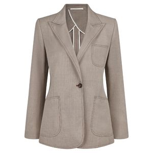 Elegante Viva Blazer de mujer Tejido de alta calidad Bordado de lana no tejido Decoración de cristal Botón único ODM Servicios hechos - Product Image 6