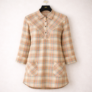 Camisa estilo urbano con cuello básico, abertura frontal con botones, mangas largas, puños de 5 cm, estilo dulce - Product Image 1