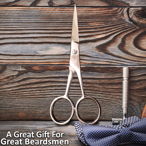 Tijeras de corte de pelo con mango de cerámica de alta calidad, tijeras de barba de uso de salón caras personalizadas con punta de hoja afilada y bolsa - Product Image 6