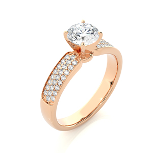 3.00 ct Solitaire Lab Grown Diamond Bague de fiançailles en or rose 18 carats avec diamants certifiés VVS Clarity - Product Image 4
