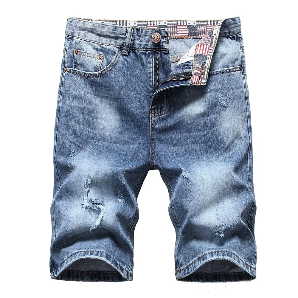 Op Maat Gemaakte Heren Denim Korte Broek Heren Jeans Shorts Hoge Kwaliteit Custom Design En Logo Geaccepteerd