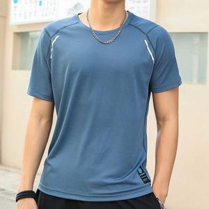 Camiseta de cuello redondo suave para hombre personalizada con servicio OEM, estilo Formal, compresión muscular para gimnasio, hecha de tejido de punto de poliéster - Product Image 5