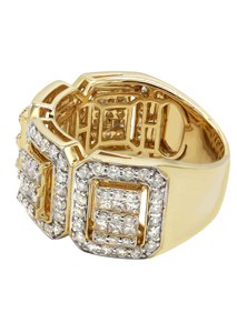 Moda Hip Hop Ice Out VVS Lab Grown 10K 14K 18K oro completo diamante redondo y princesa anillo de lujo joyería personalizada anillo de hombre - Product Image 2